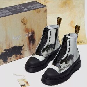 Nine Inch Nails Dr. Martens Downward Spiral Black and White Boots M8/W9